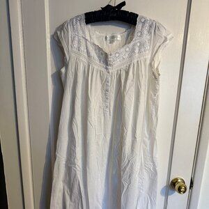 EILEEN WEST White Cotton Nightgown